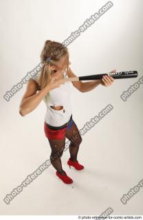 NIKOL HARLEY STANDING POSE WITH BASEBALL BAT